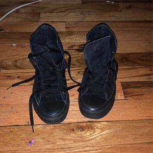 All black unisex high top converse